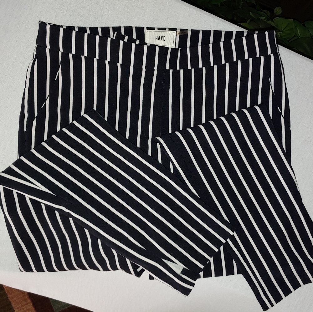 HAVE pants sz S black white stripes